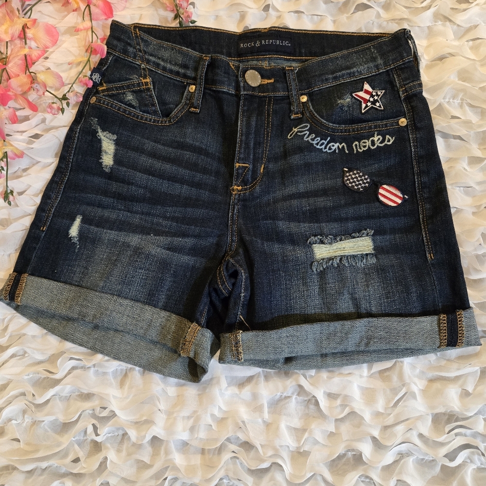Rock & Republic Women's Blue Denim Shorts
